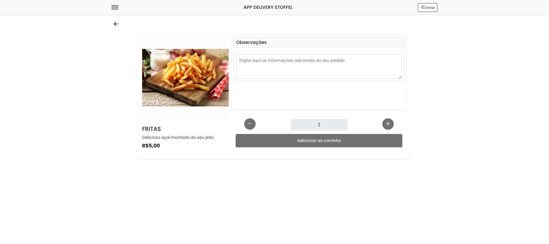 Adicionando Produto
