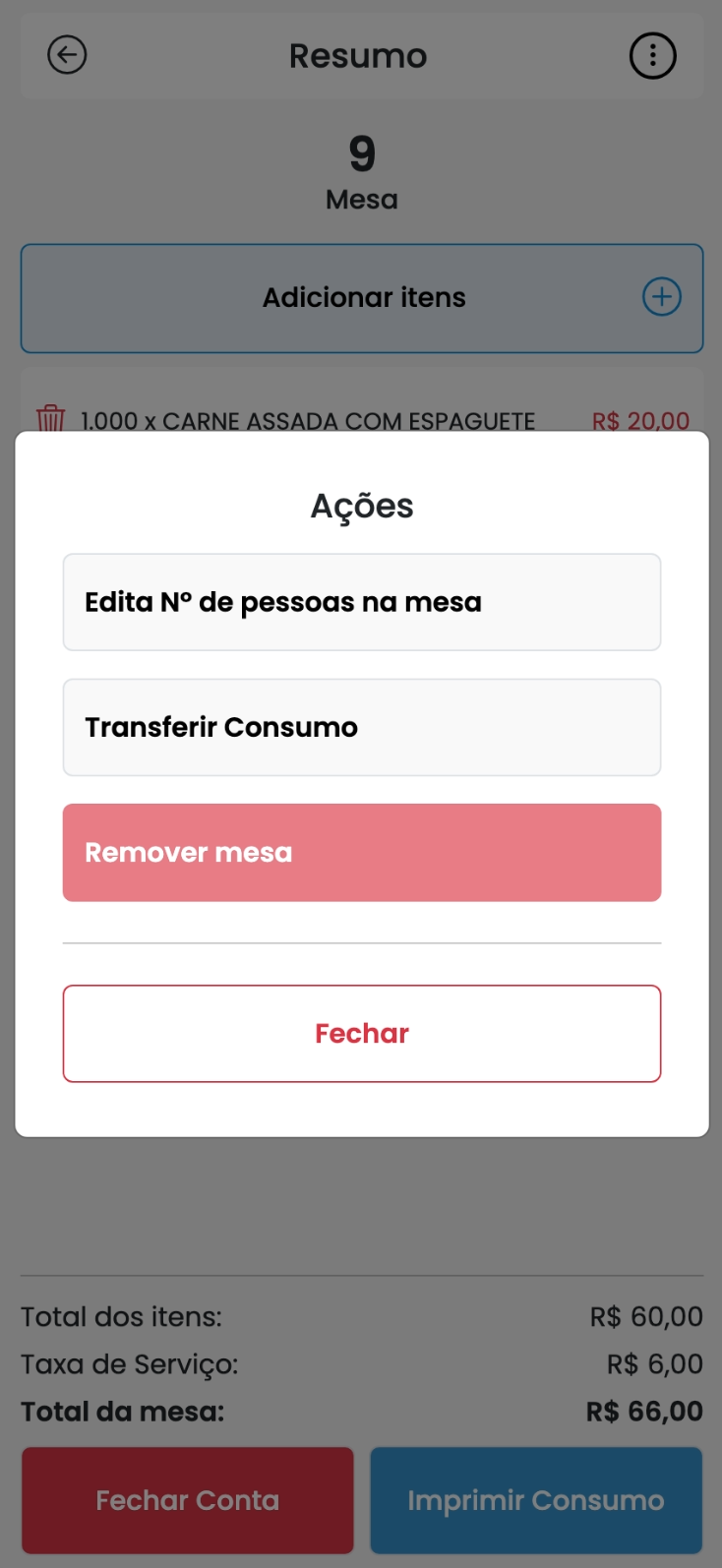 Ações — Maquininha