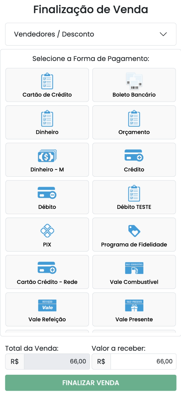Finalizar Venda — Maquininha