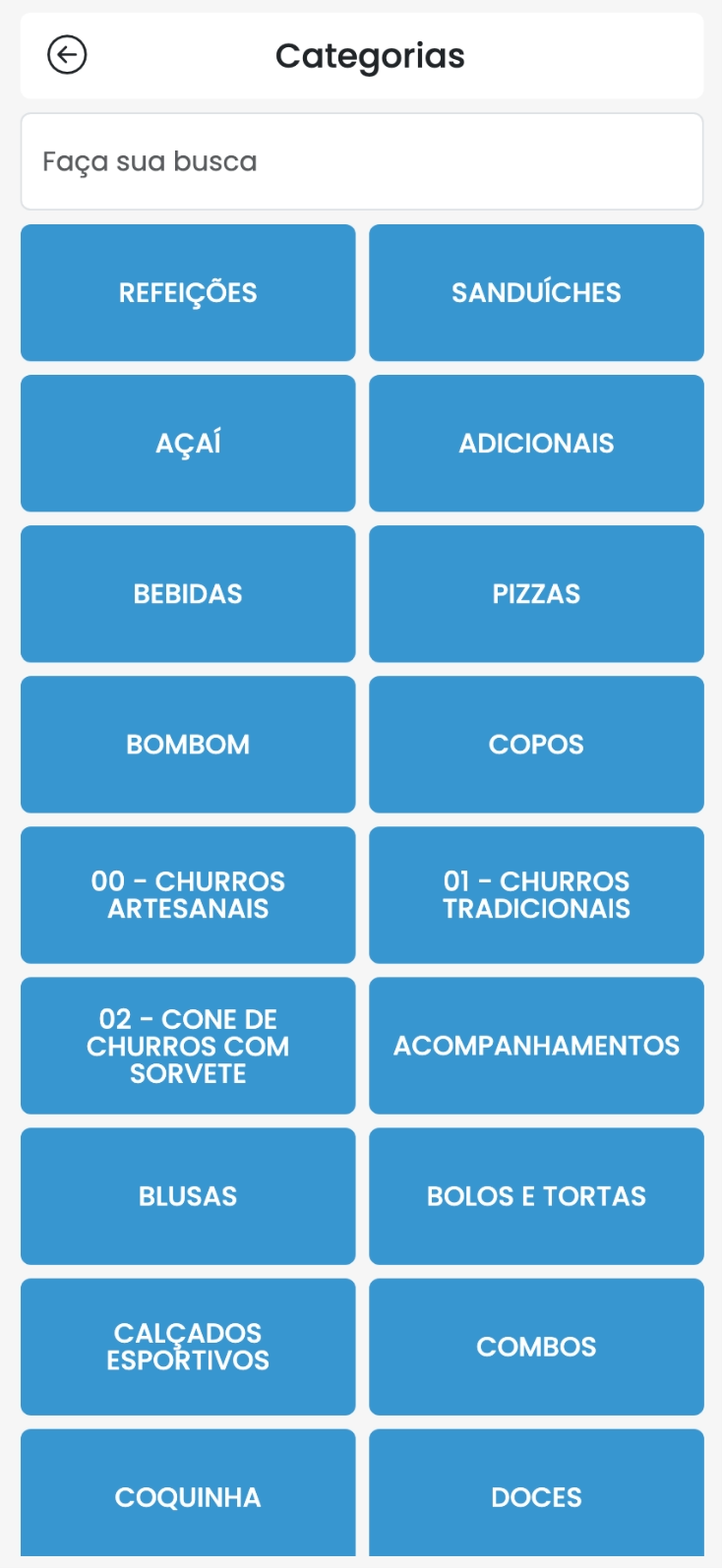 Categorias — Maquininha