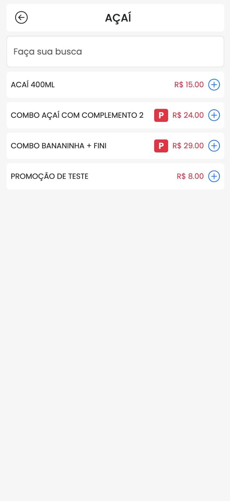 Itens — Maquininha