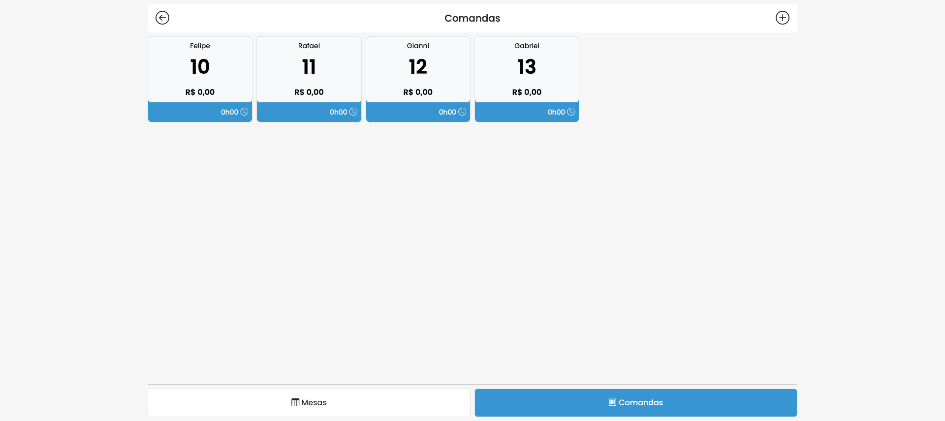 Comandas — Web