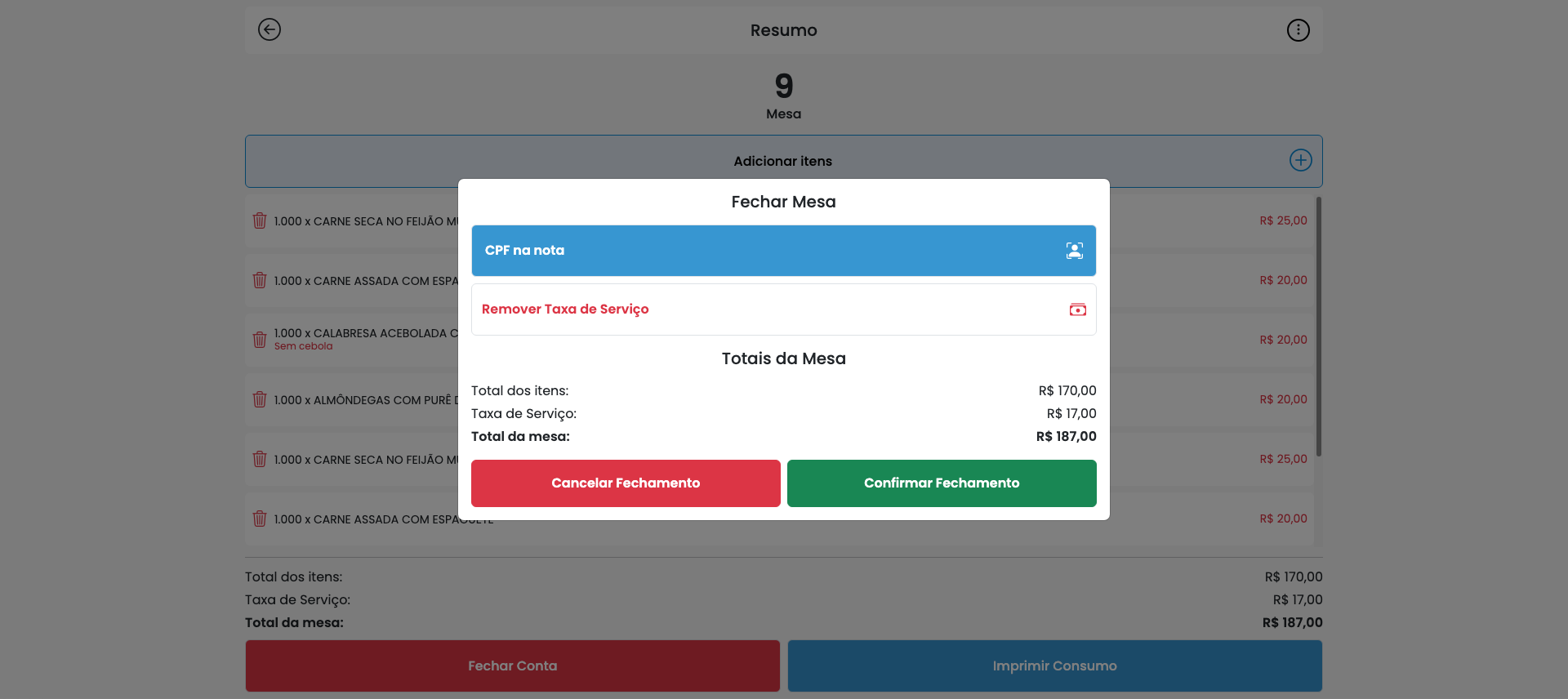 Fechar Conta — Web