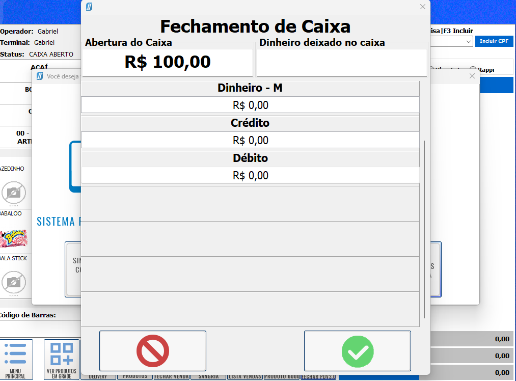 Fechamento de Caixa