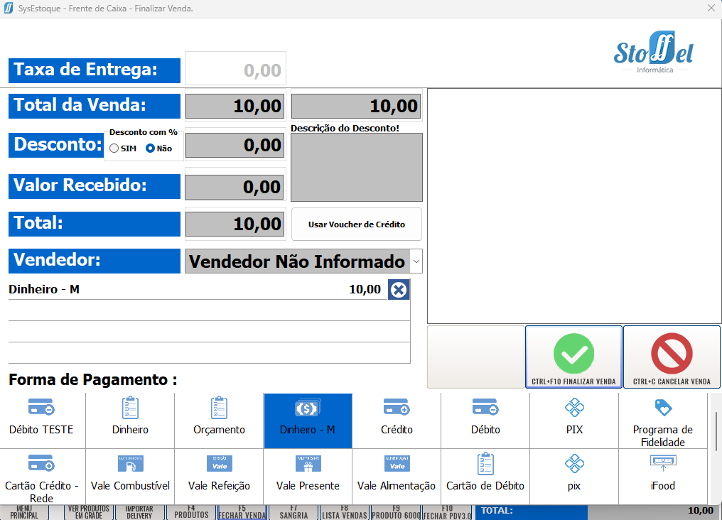 Fechar Venda — Formas de Pagamento