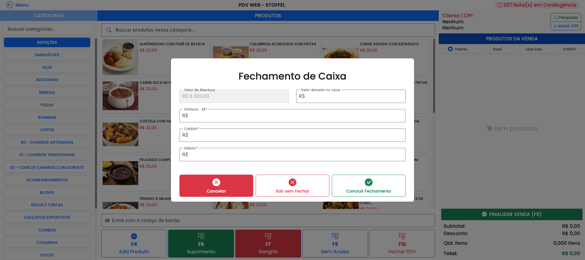 Fechamento de Caixa