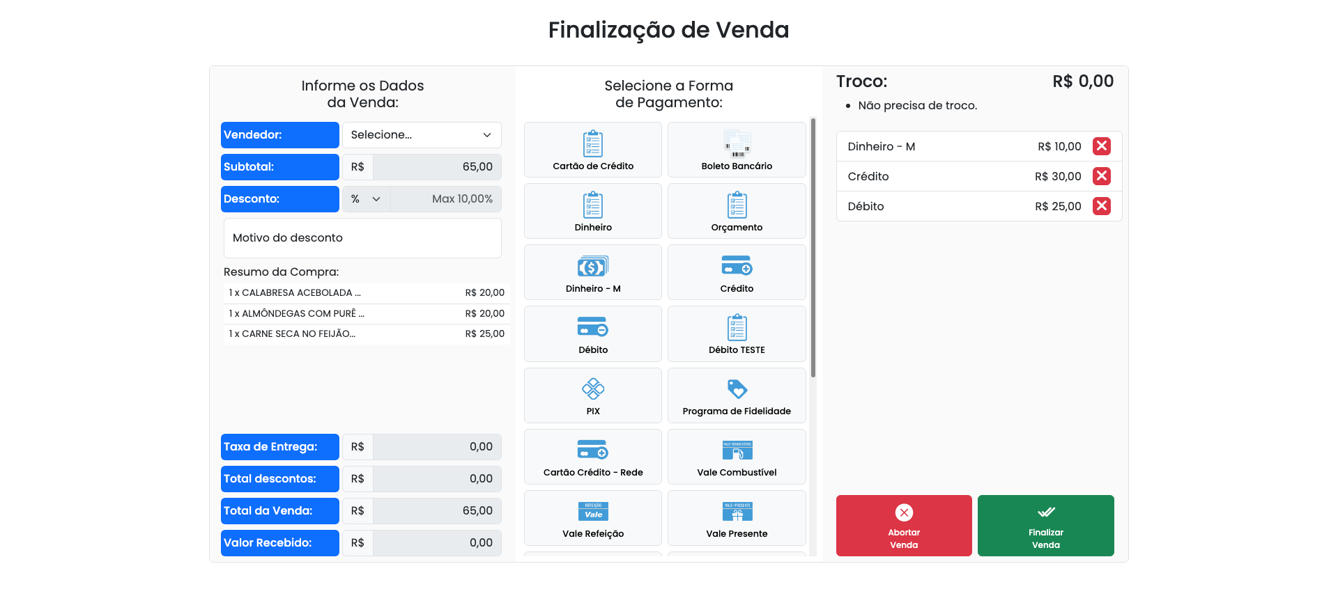 Múltiplas Formas de Pagamento