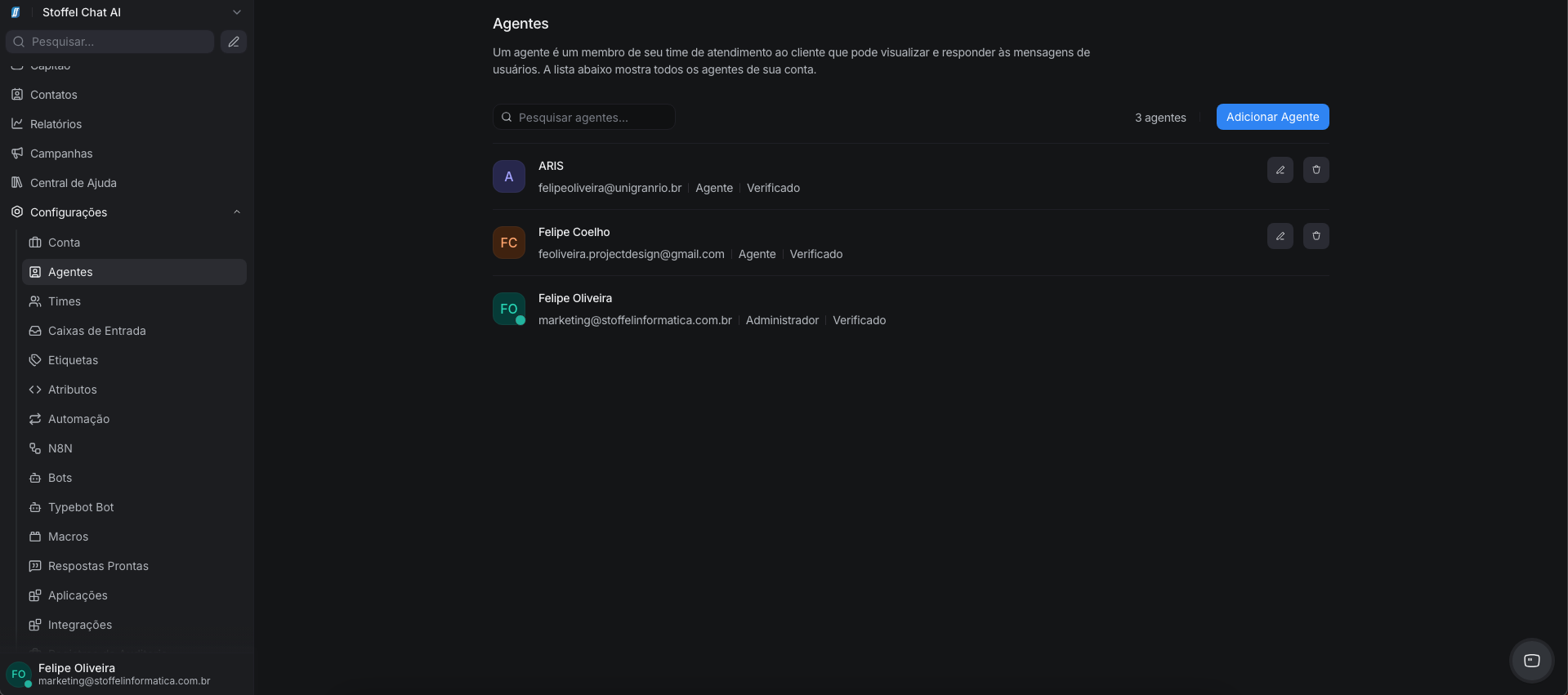 Agentes — Stoffel Chat AI (SCAI)