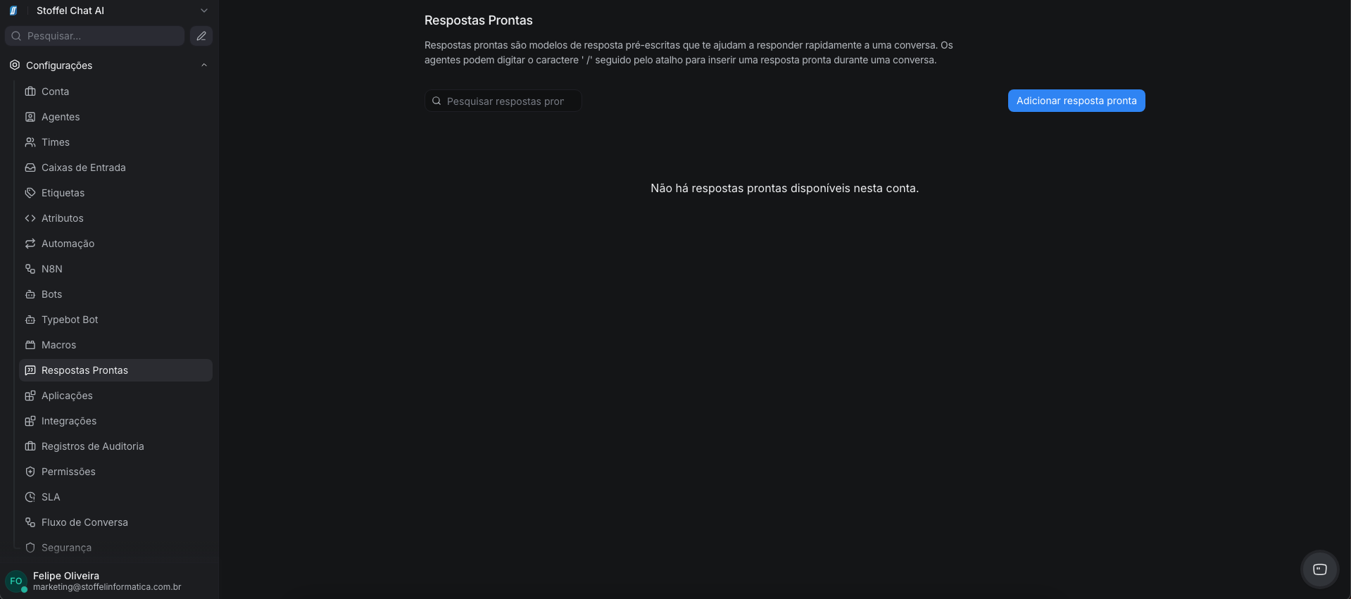 Respostas Prontas — Stoffel Chat AI (SCAI)